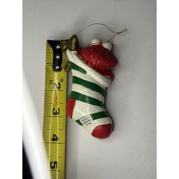 Vintage 1993 Sesame Street Kurt Adler Christmas Ornament Elmo in Stocking - Picture 6 of 6